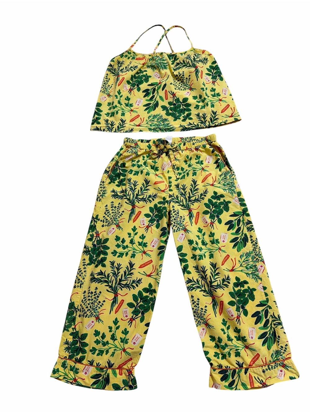 Printfresh Herb Garden Botanical Two-Piece Pajama Set Women’s Size XS